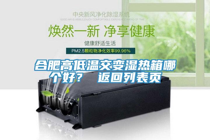 合肥高低溫交變濕熱箱哪個好？ 返回列表頁